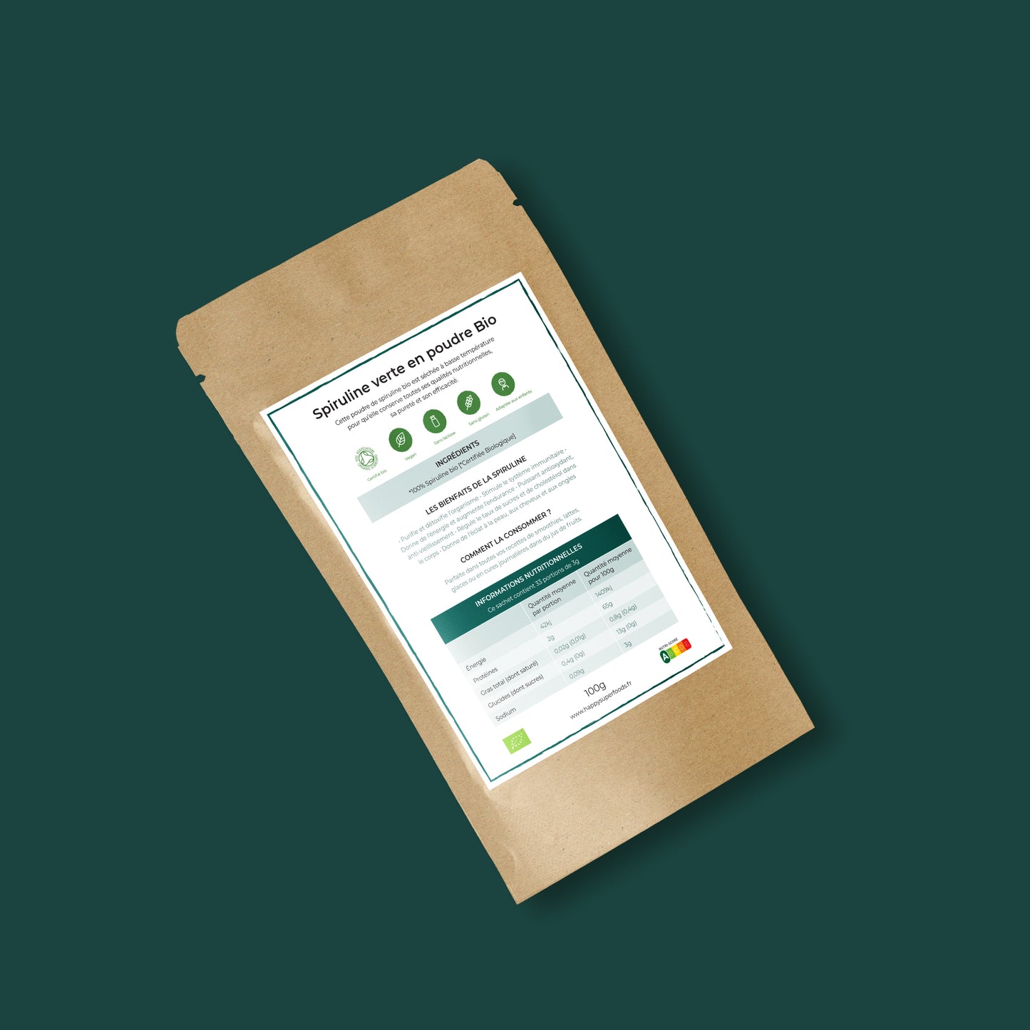 Spiruline Verte BIO en poudre